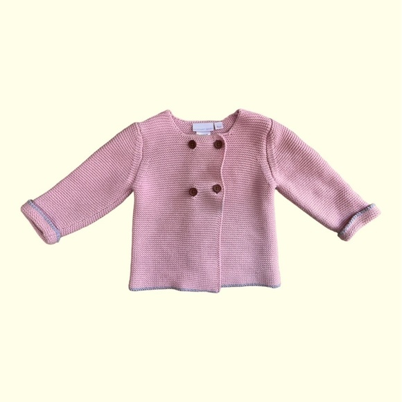 Elegant Baby Pale Pink Knit 6months Baby Cardigan - Picture 1 of 6